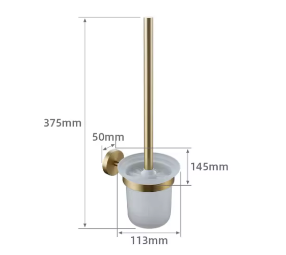 Brosse WC Or Brossé Strié - Feliox