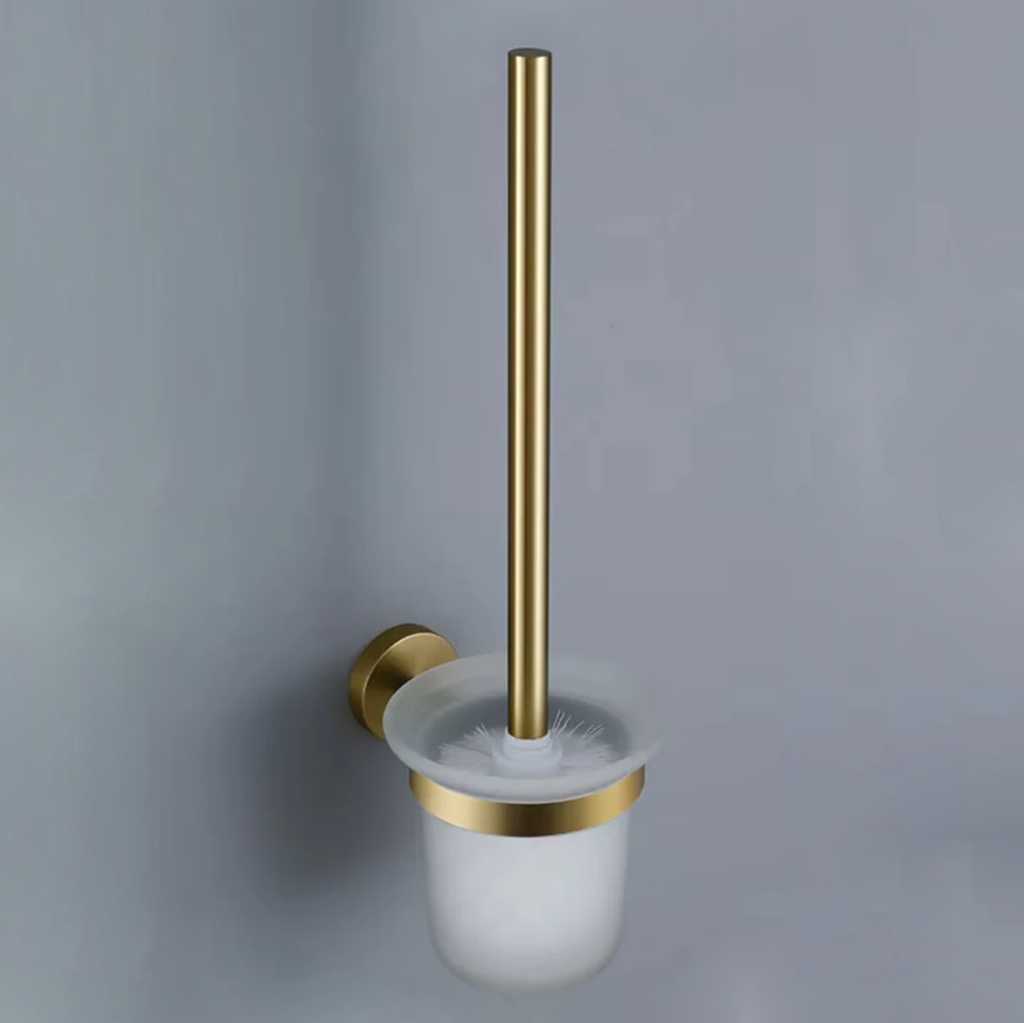 Brosse WC Or Brossé Strié - Feliox