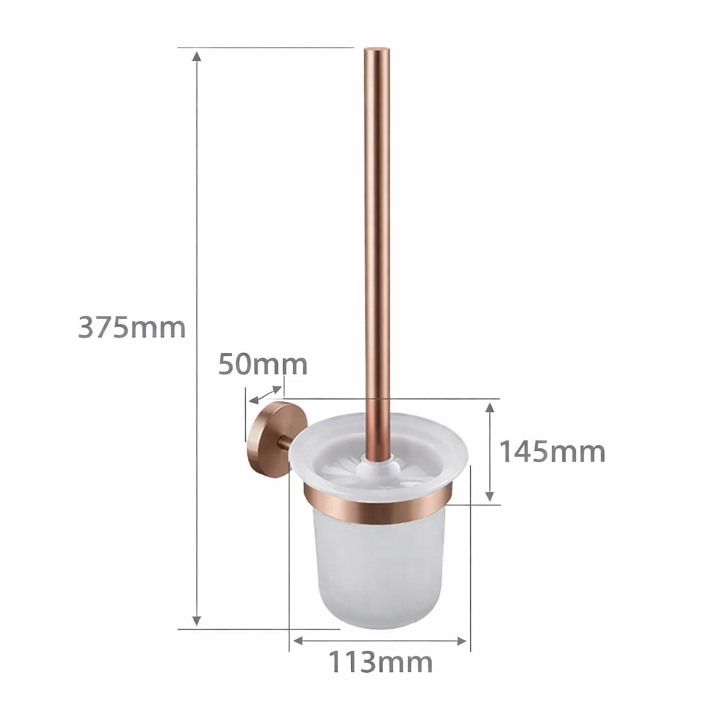 Brosse WC Or Rose Brossé - Feliox
