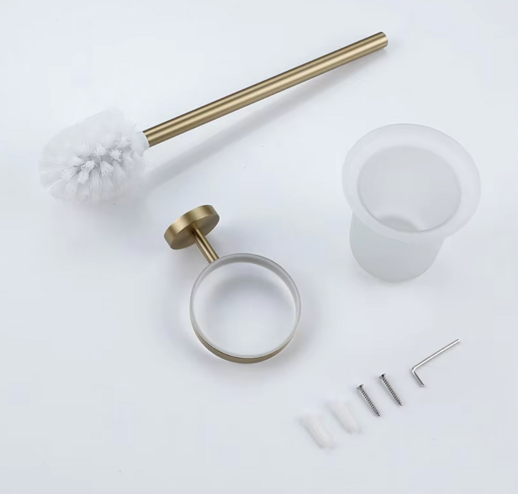 Brosse WC Or Brossé Strié - Feliox