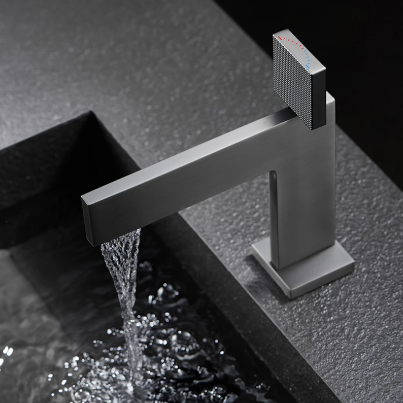 Mitigeur Pour Lavabo Finition Gris Brossé - Feliox