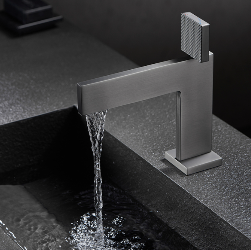 Mitigeur Pour Lavabo Finition Gris Brossé - Feliox