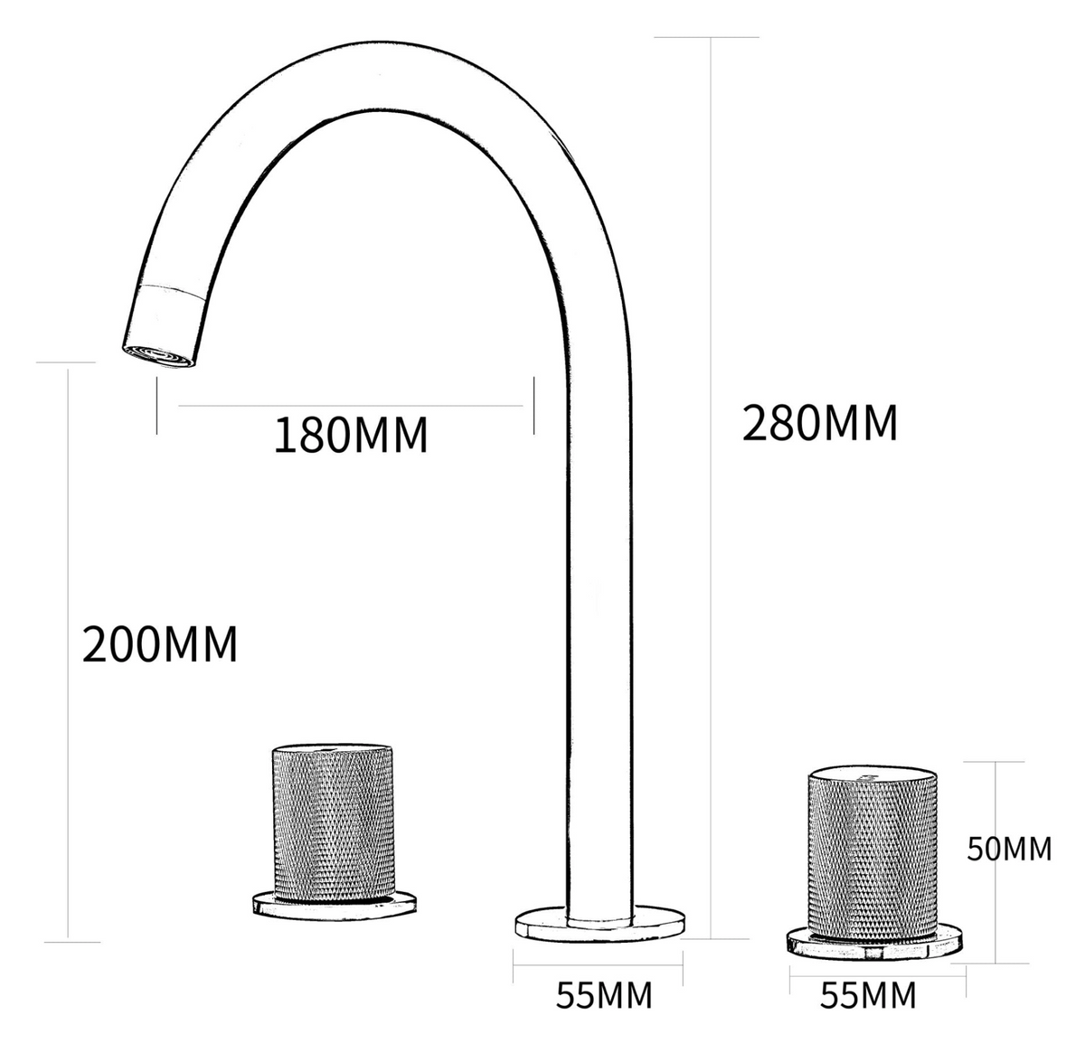 Robinet Lavabo Gris Brossé - Feliox