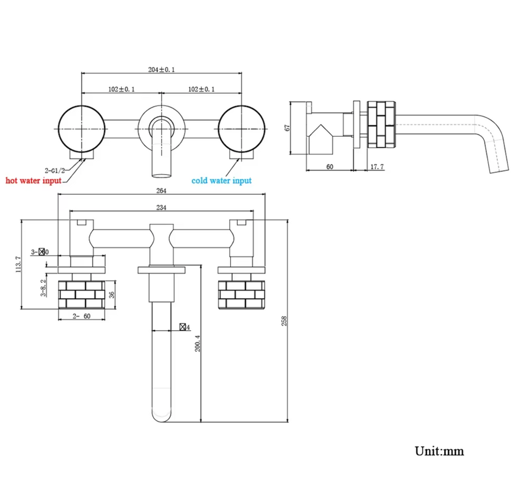 Mitigeur Encastré Salle De Bain Gris Brossé - Feliox