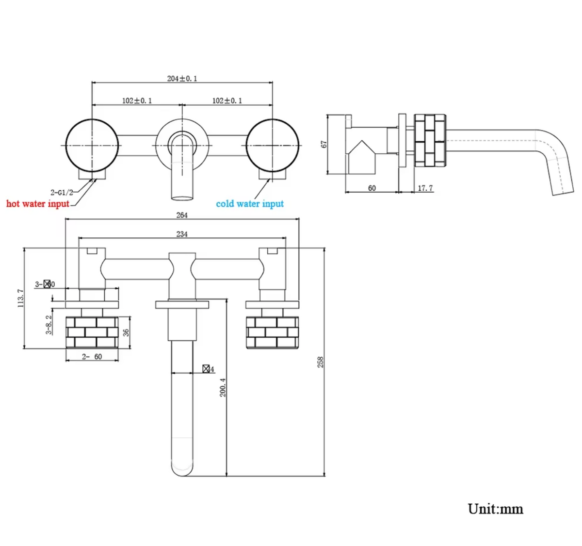 Mitigeur Encastré Salle De Bain Gris Brossé - Feliox