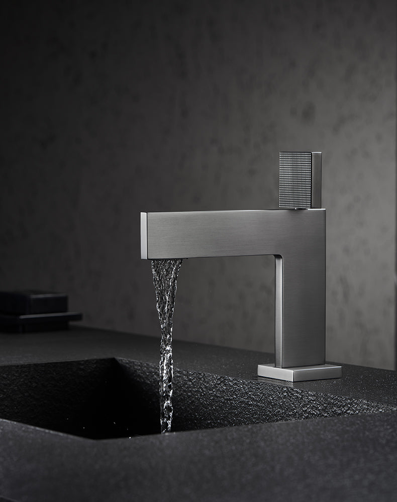 Mitigeur Pour Lavabo Finition Gris Brossé - Feliox