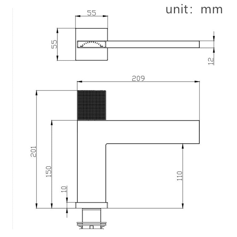 Mitigeur Pour Lavabo Finition Gris Brossé - Feliox