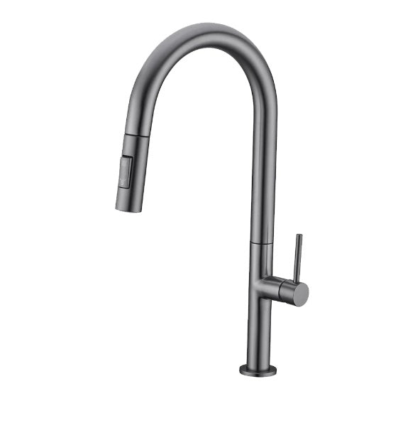 Mitigeur De Lavabo Avec Douchette Gris Brossé - Feliox