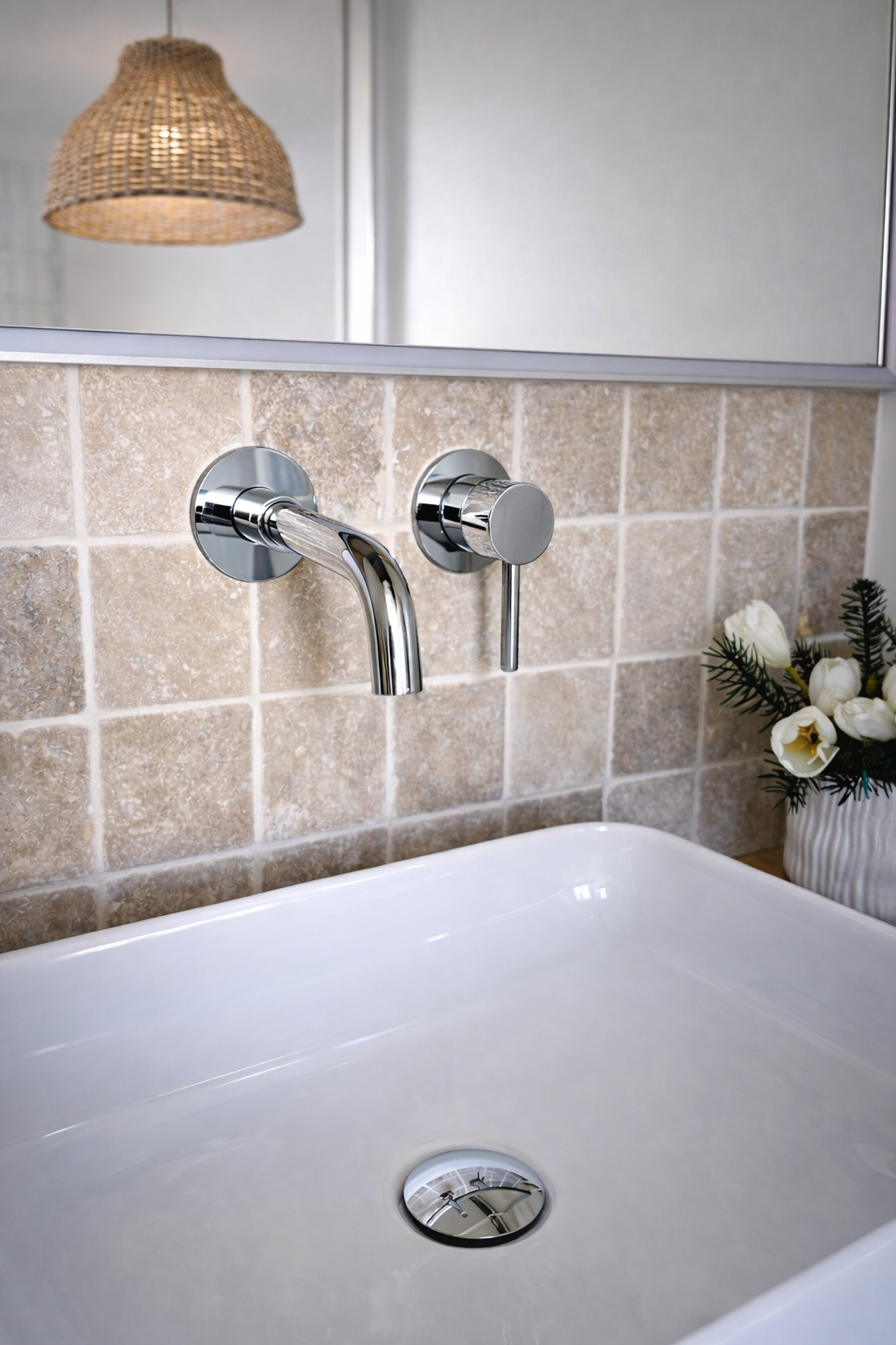Mitigeur Mural Chromé Pour Lavabo - Feliox