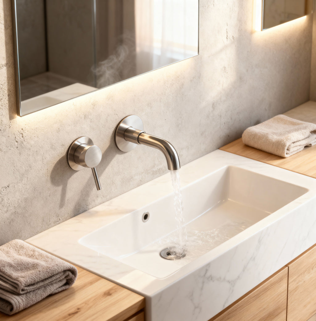 Mitigeur Lavabo Encastré Acier Brossé - Feliox