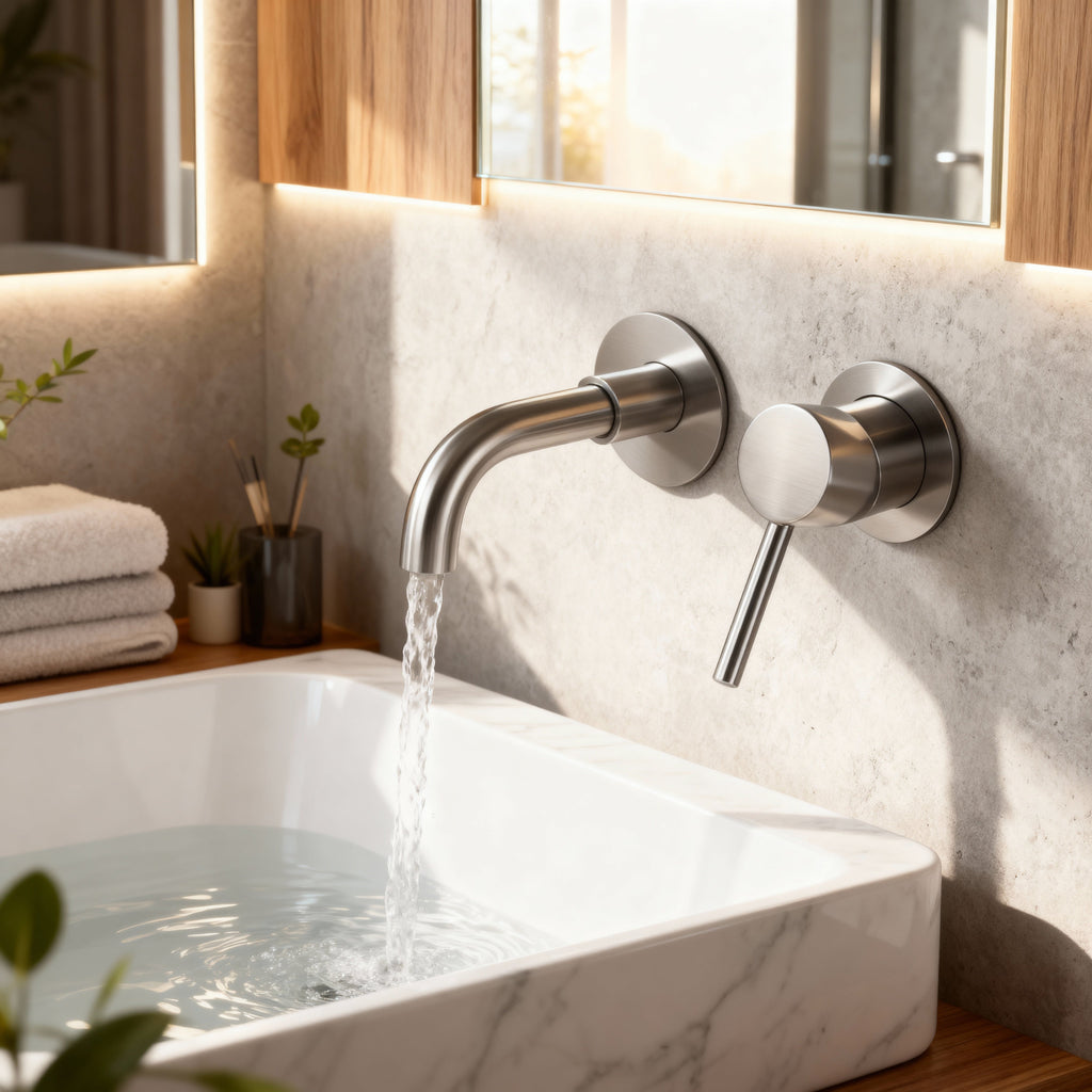 Mitigeur Lavabo Encastré Acier Brossé - Feliox
