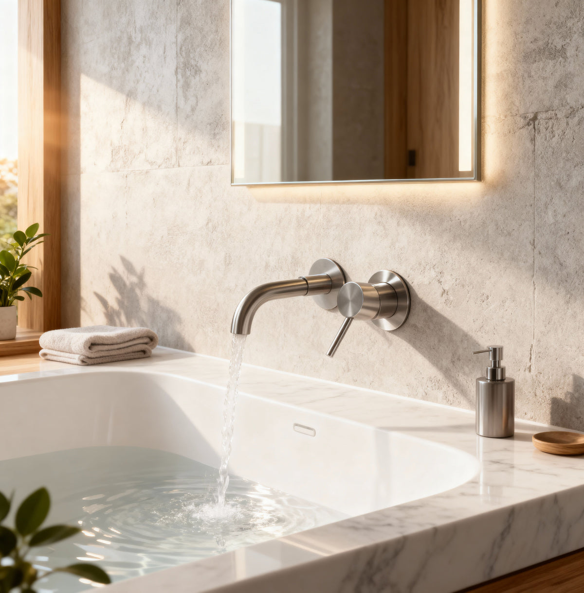 Mitigeur Lavabo Encastré Acier Brossé - Feliox