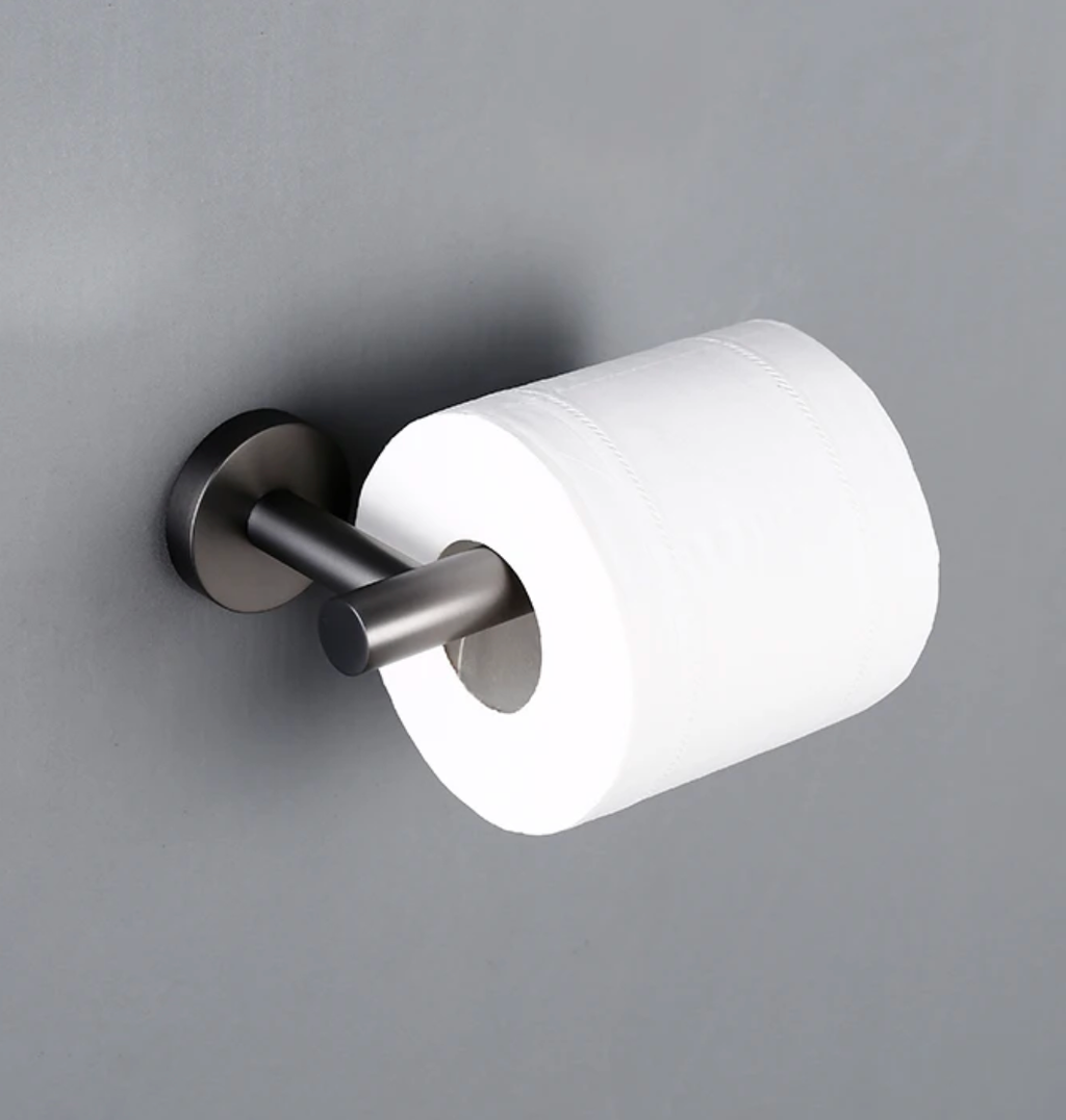 Porte Serviettes Et Porte Papier WC Gris Brossé - Feliox