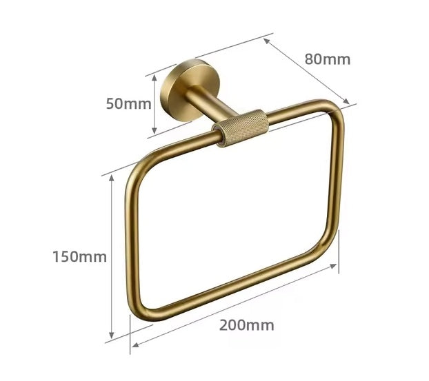 Porte Serviettes Or Brossé Strié - Feliox