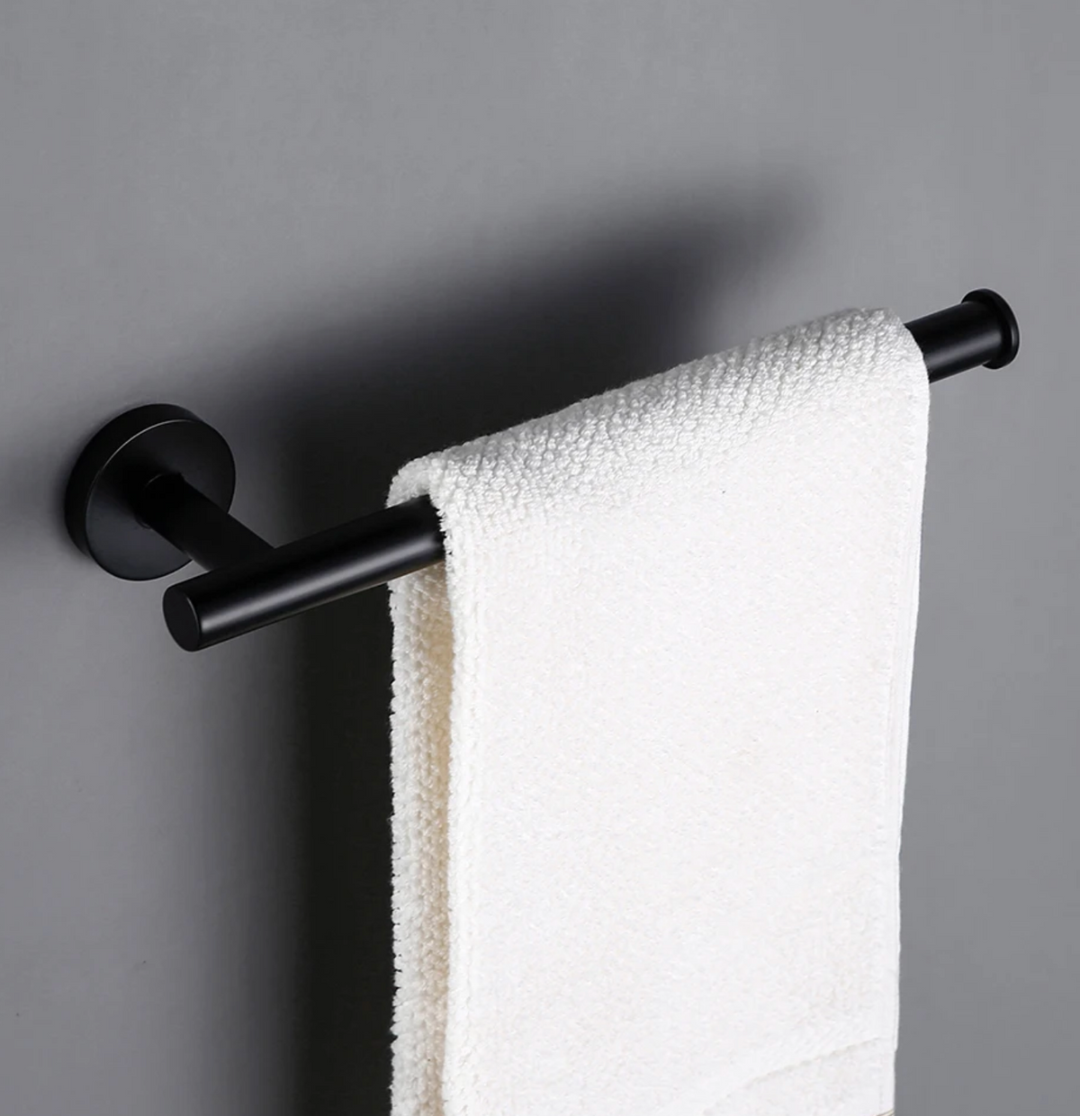 Porte-serviettes Mural Noir Mat Lisse - Feliox
