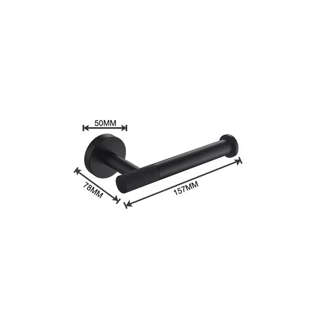 Support Papier WC Noir Mat Strié - Feliox