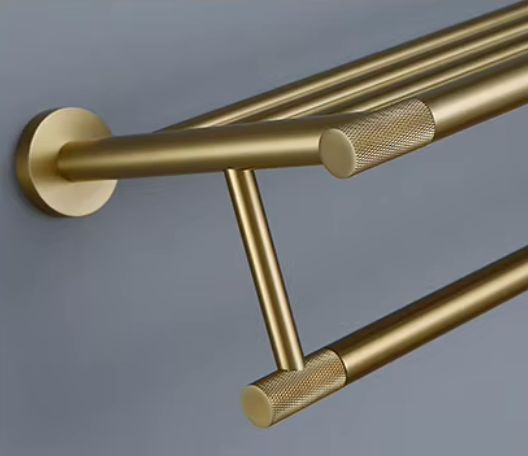 Porte Serviettes Or Brossé Strié - Feliox