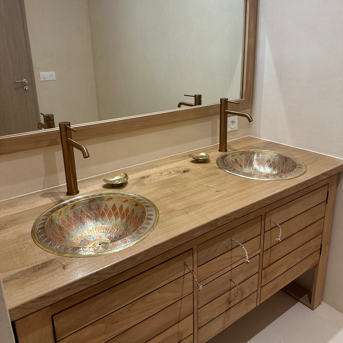 Mitigeur De Salle De Bain Or Rose Brossé - Feliox