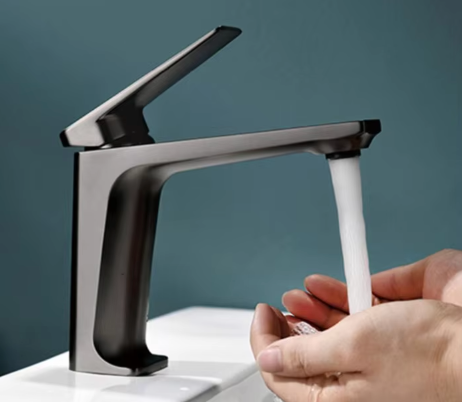 Mitigeur Lavabo Gris Métallique Brossé - Feliox