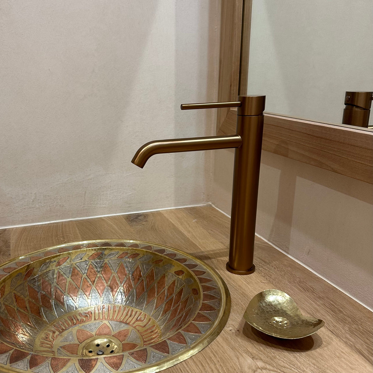 Mitigeur De Salle De Bain Or Rose Brossé - Feliox