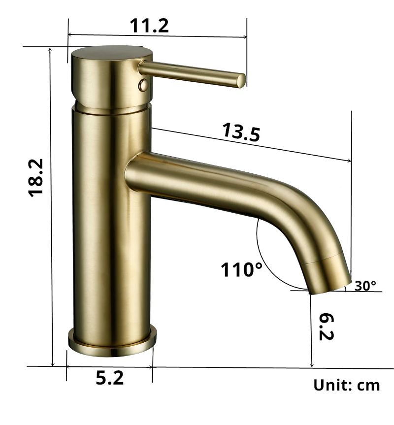 Mitigeur Pour Lavabo Or Brossé - Feliox