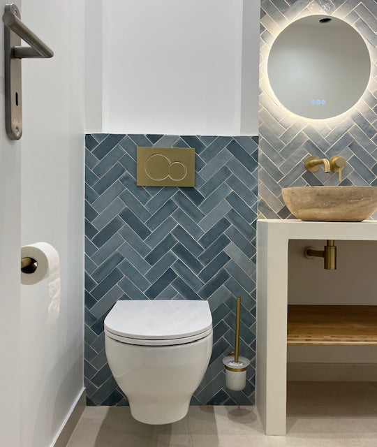 Brosse WC Or Brossé Strié - Feliox