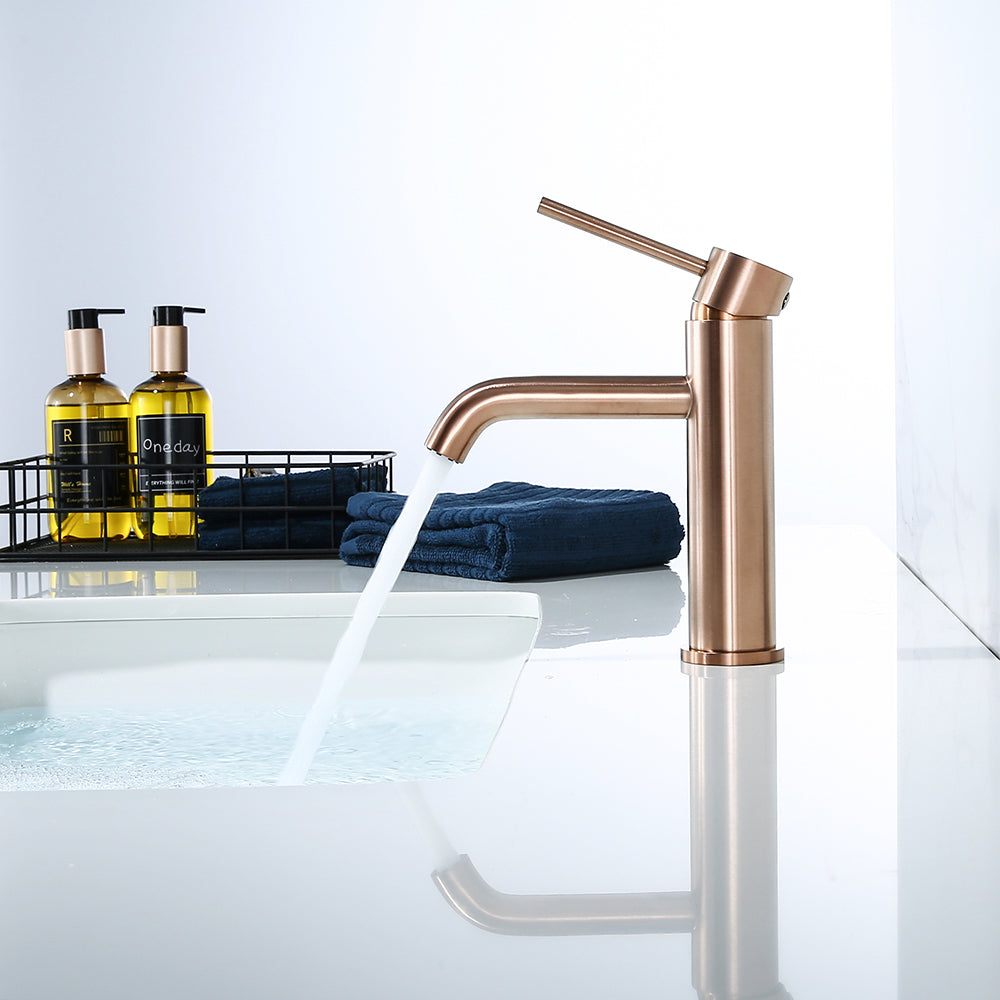 Robinet Mitigeur Lavabo Thermostatique Cuivre Brossé Piccola - Feliox