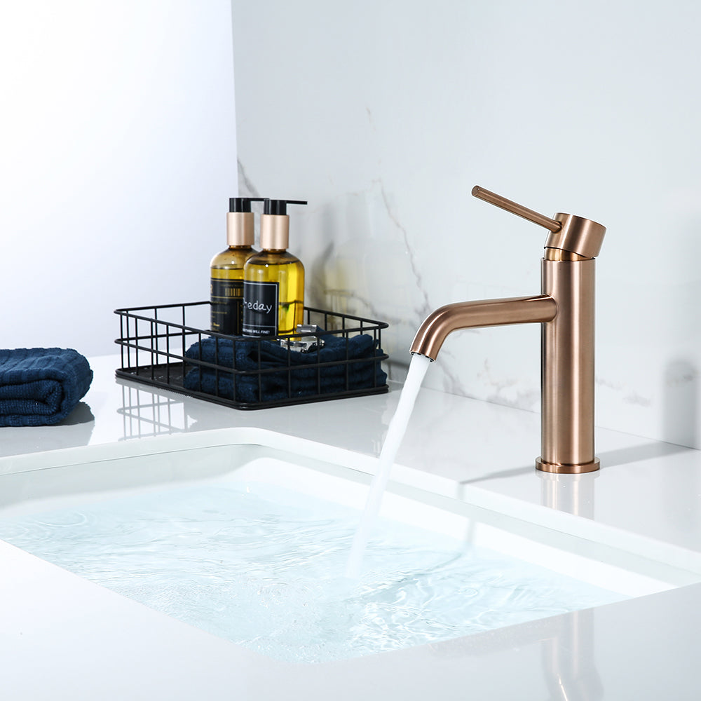 Robinet Mitigeur Lavabo Thermostatique Cuivre Brossé Piccola - Feliox