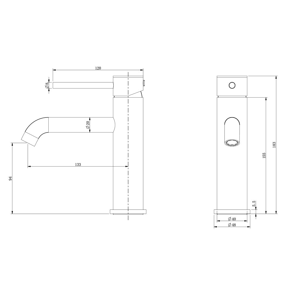 Mitigeur Lavabo Thermostatique Piccola Or Brossé - Feliox