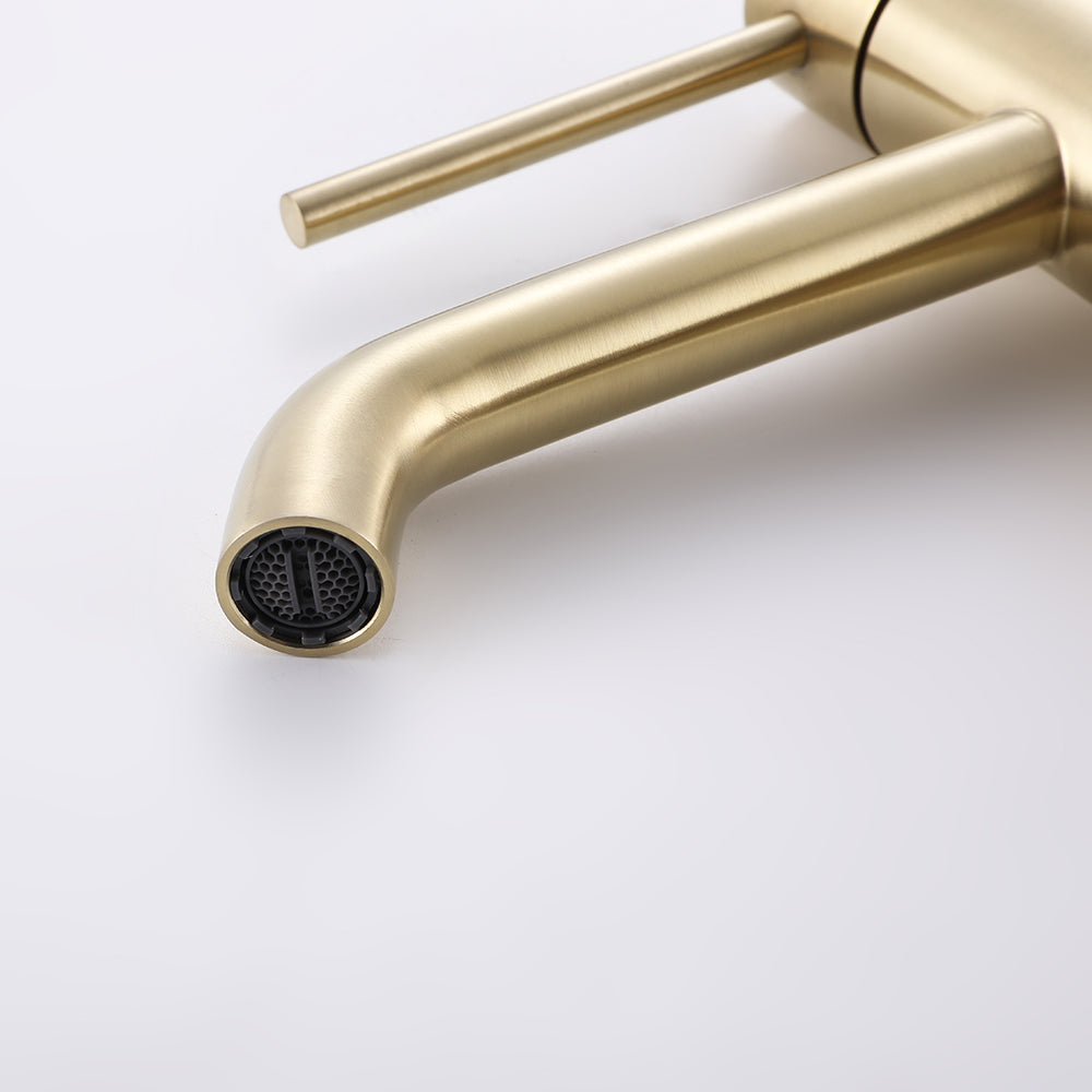 Mitigeur Lavabo Thermostatique Piccola Or Brossé - Feliox
