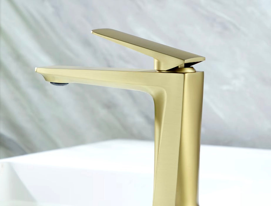 Mitigeur Lavabo Doré Brossé Design - Feliox